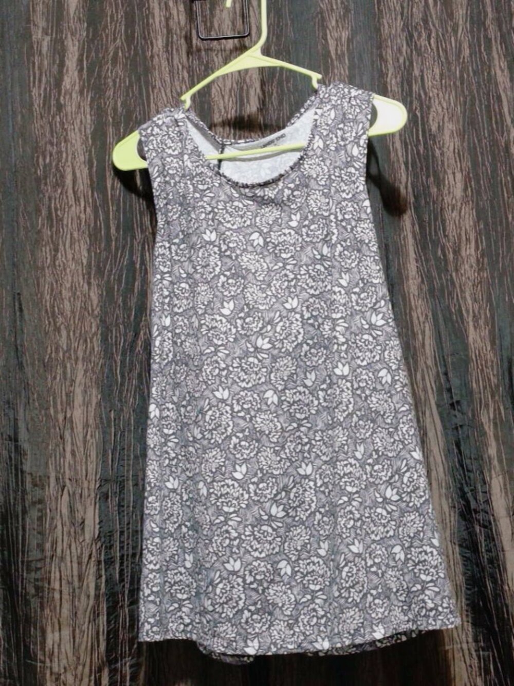 Sleeveless Lands' End black-and-white floral print shift dress Sz 1X